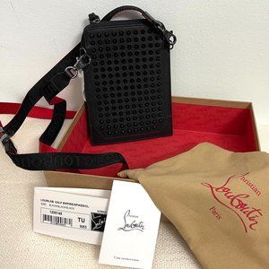 Christian Louboutin Men's Loubilab Calf Empire Spiked Crossbody Bag